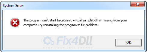 sc virtual sampler.dll missing